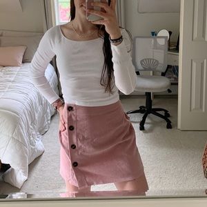 Pink mini skirt
